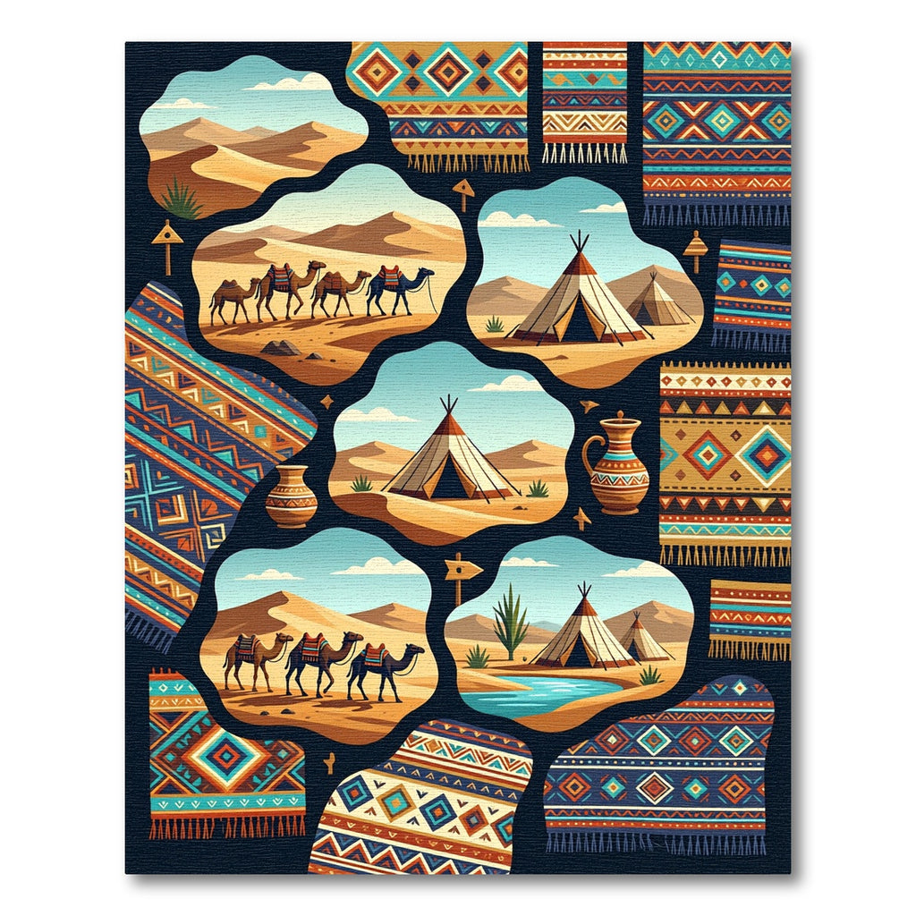 Vibrant Geometric Earth Tone Nomad Rug