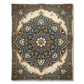 Intricate Navy Golden Floral Medallion Rug