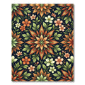 Symmetrical Autumn Floral Botanical Medallion Rug