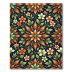 Symmetrical Autumn Floral Botanical Medallion Rug