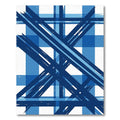 Bold Blue Plaid Brushstroke Rug