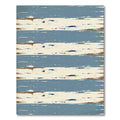 Distressed Blue Cream Horizontal Stripe Rug