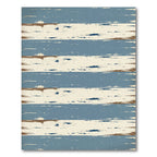 Distressed Blue Cream Horizontal Stripe Rug