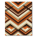 Retro Orange Brown Chevron Layers Rug
