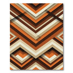 Retro Orange Brown Chevron Layers Rug
