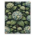 Botanical Hydrangea Floral Dark Accent Rug
