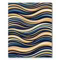 Deep Blue Golden Wavy Lines Rug