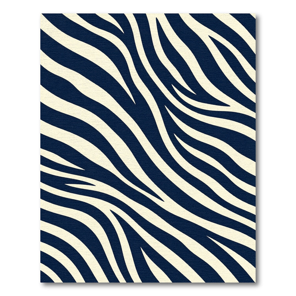 Midnight Navy Zebra Animal Stripe Rug