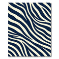 Midnight Navy Zebra Animal Stripe Rug