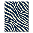 Midnight Navy Zebra Animal Stripe Rug