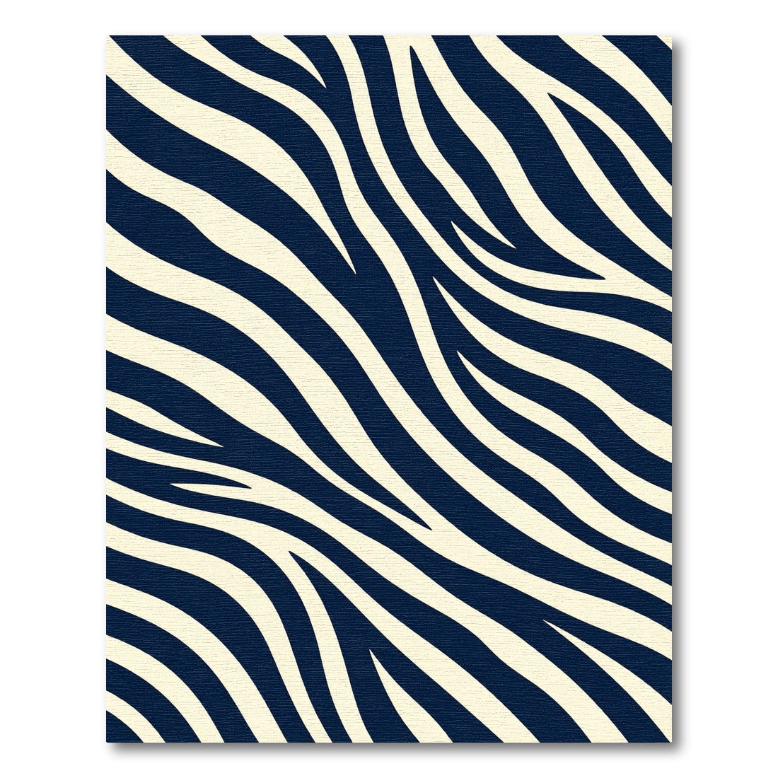 Midnight Navy Zebra Animal Stripe Rug