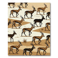 Minimalist Gazelle Herd Desert Earth Tones Rug