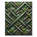 Mossy Forest Lattice Geometric Area Rug