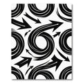 Dynamic Black Swirl Arrow Composition Rug