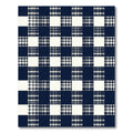 Navy and White Gingham Checkered Rug