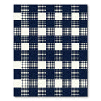 Navy and White Gingham Checkered Rug