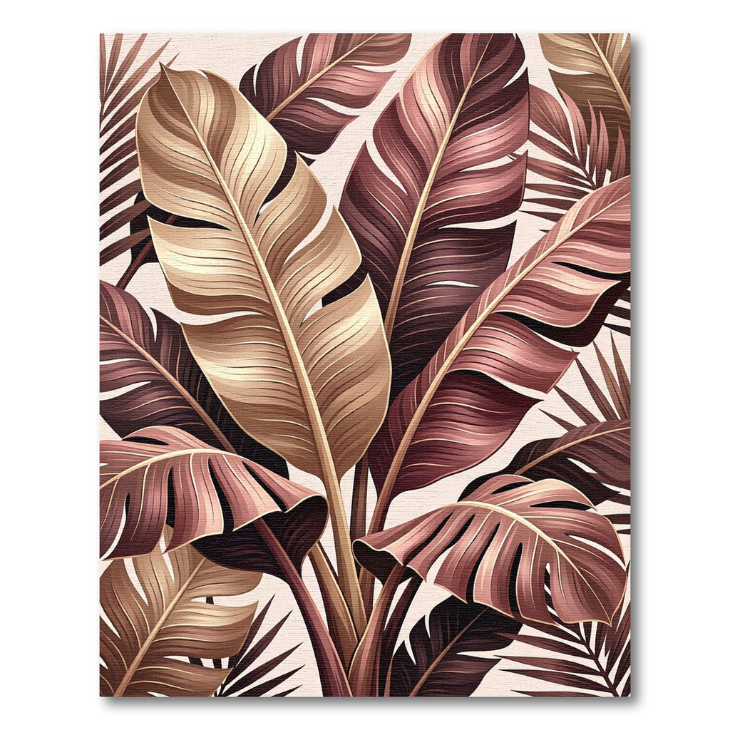 Exotic Bronze Tropical Foliage Rug