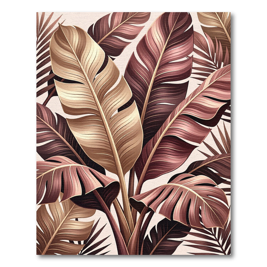 Exotic Bronze Tropical Foliage Rug