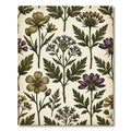 Botanical Green and Purple Vintage Flora Rug