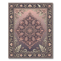 Elegant Blush Pink Floral Damask Medallion Rug