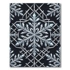 Silver Geometric Crystallized Snowflake Rug