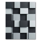Monochrome Textured Block Art Rug