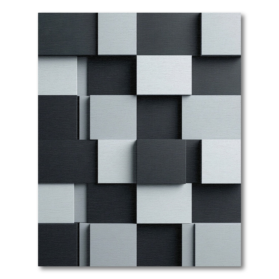Monochrome Textured Block Art Rug