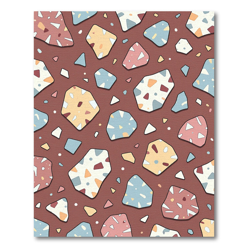 Modern Earthy Terrazzo Shape Mosaic Rug