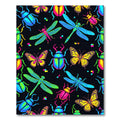 Neon Pixelated Insect Garden Art Rug