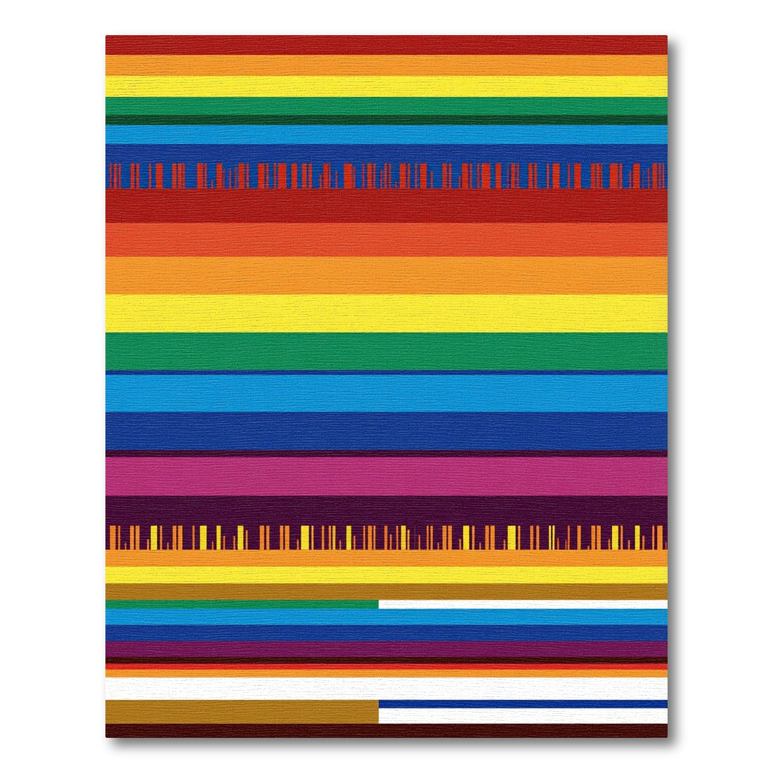 Rainbow Stripe Composition Art Rug