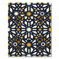 Geometric Golden Navy Star Tile Rug