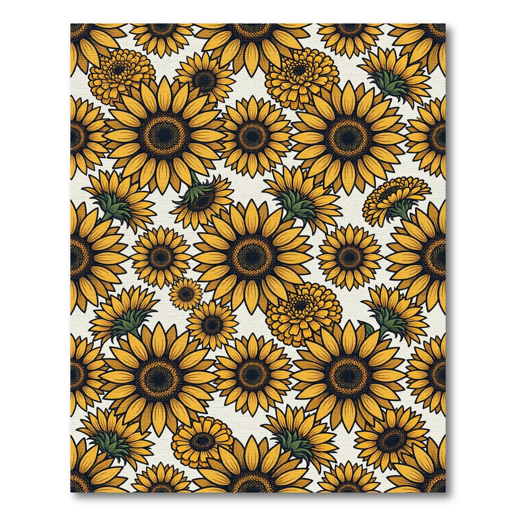 Golden Yellow Sunflower Bounty Rug