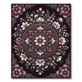 Elegant Purple Floral Medallion Composition Rug