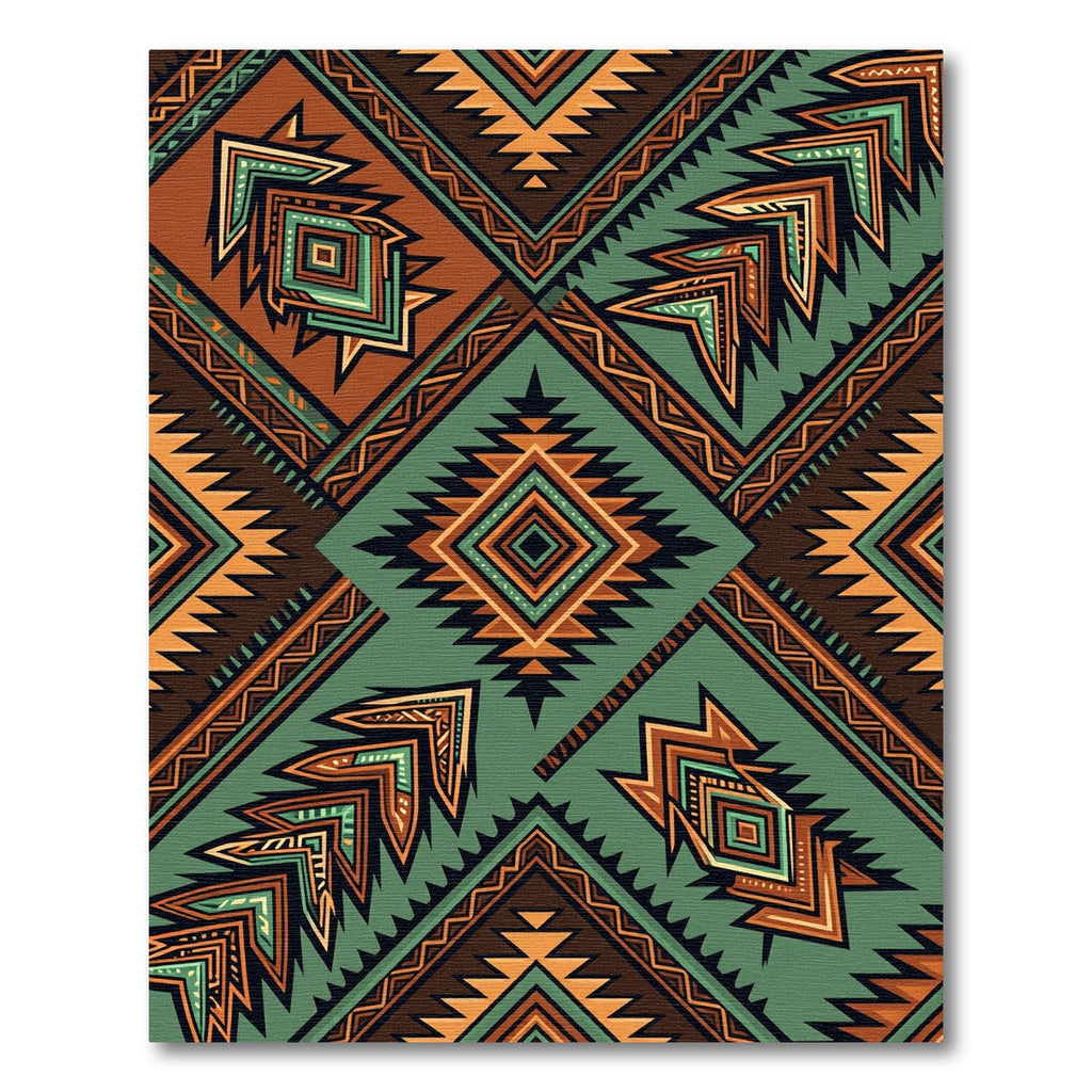 Earthy Southwestern Geometric Diamond Chevron Rug