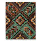 Earthy Southwestern Geometric Diamond Chevron Rug