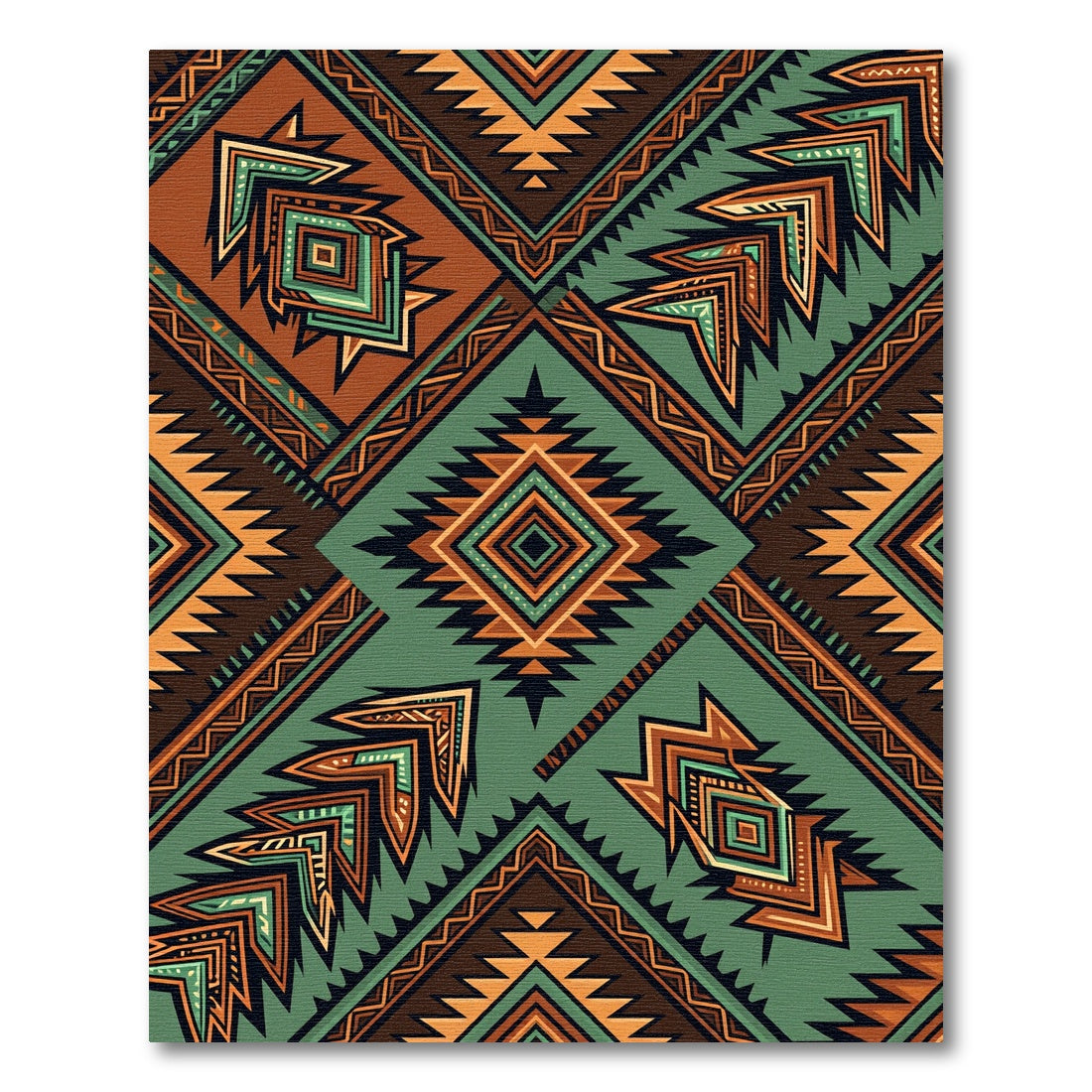 Earthy Southwestern Geometric Diamond Chevron Rug