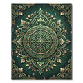 Elegant Emerald Ornate Floral Medallion Rug