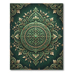 Elegant Emerald Ornate Floral Medallion Rug