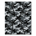 Grey Camouflage Cracked Branch Overlay Rug