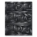 Dark Slate Geometric Spiral Maze Rug
