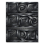 Dark Slate Geometric Spiral Maze Rug