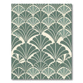 Art Deco Teal Fan Layout Rug