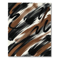 Abstract Black and Brown Brush Stroke Rug
