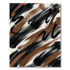 Abstract Black and Brown Brush Stroke Rug