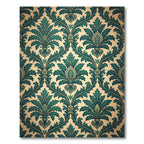 Emerald Damask Scroll Botanical Verdant Rug