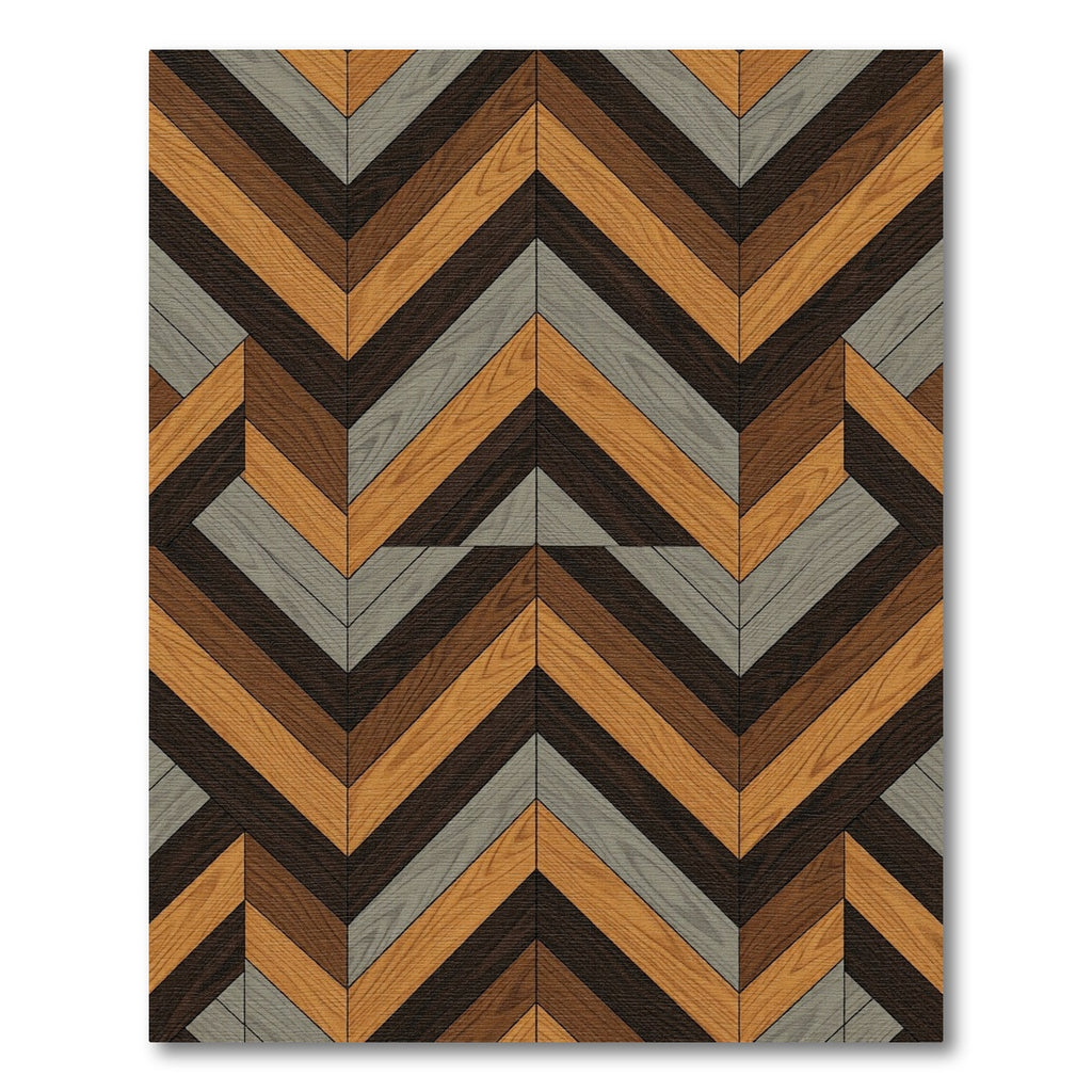 Geometric Wood Grain Chevron Rug
