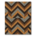 Geometric Wood Grain Chevron Rug