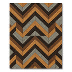 Geometric Wood Grain Chevron Rug