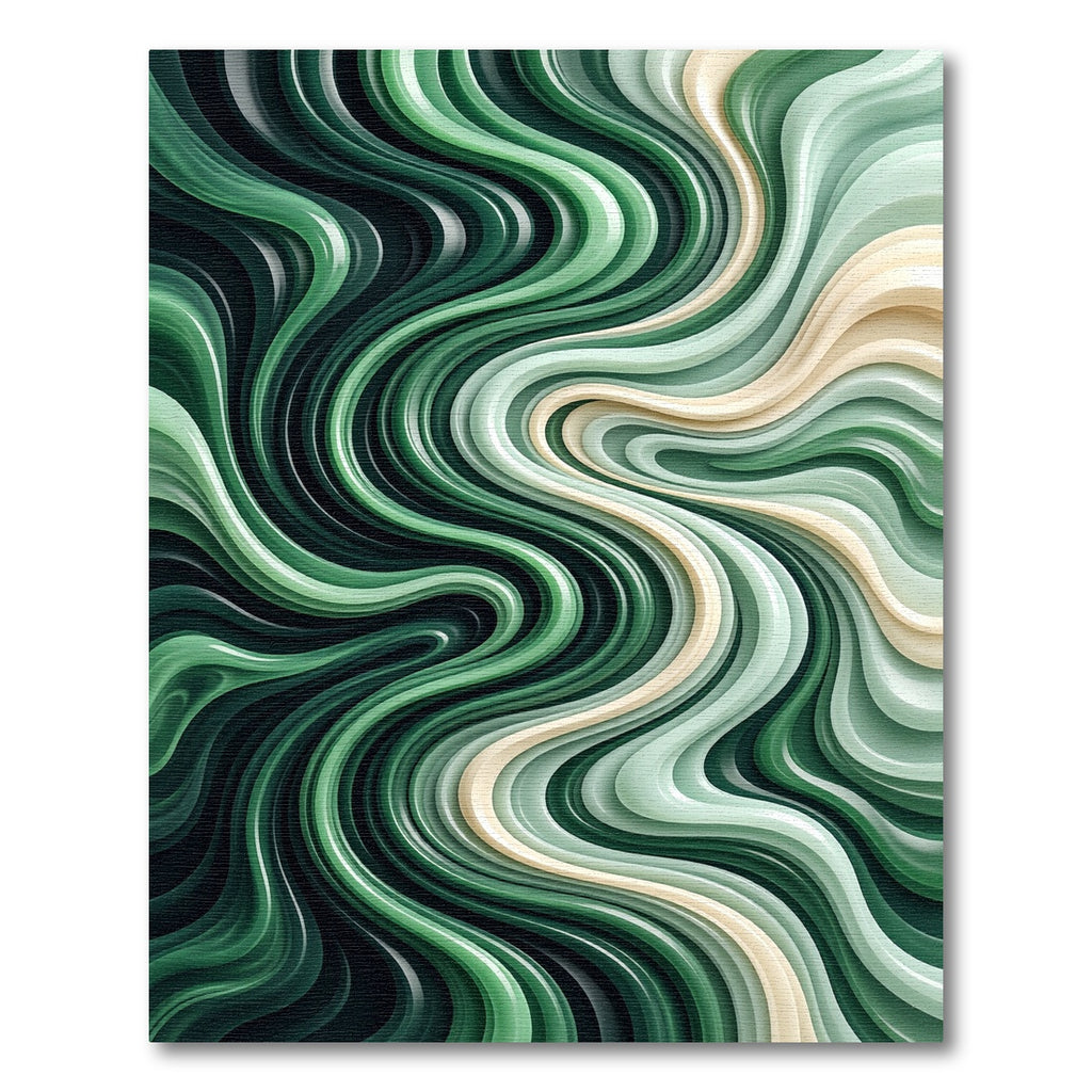 Emerald Green Swirl Abstract Rug
