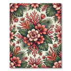 Tropical Coral Reef Botanical Flower Rug